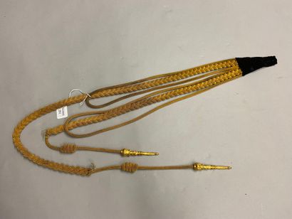 null Staff officer's aiguillette in gold passementerie, golden ferrets decorated...