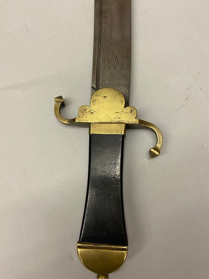 null Heavy saber of the navy of trade or port guard (Bordeaux?), brass guard with...