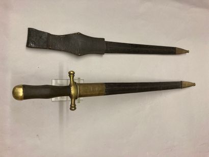  A sword of the national guard or of canteen girl, brass guard with two round quillons,...