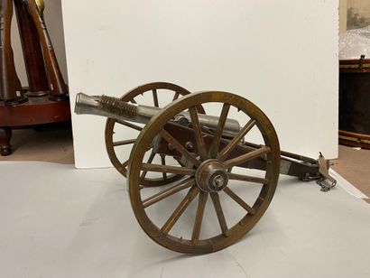 null Maquette d'artillerie, tube en fer, calibre 13mm, longueur : 38,5 cm à fût en...