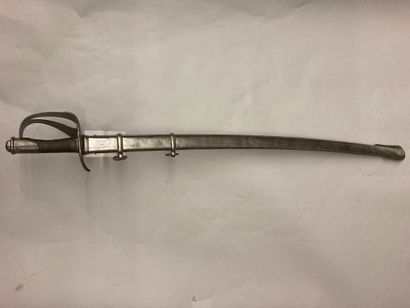  Cavalry sword of foreign model, flat iron guard with two branches with reinforcement...