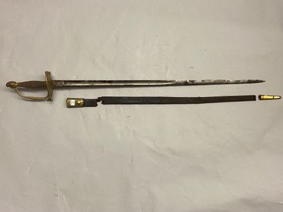 null Strong cavalry officer's sword, French brass guard, pommel in the shape of a...