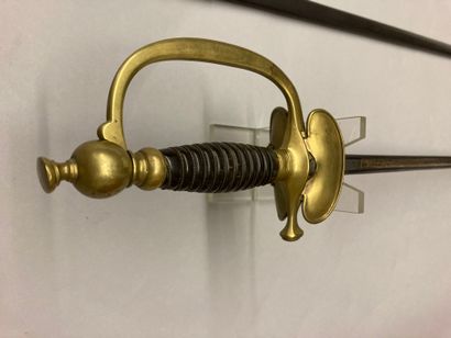  Sword of the polytechnic school model 1872, brass guard, blade with one throat on...