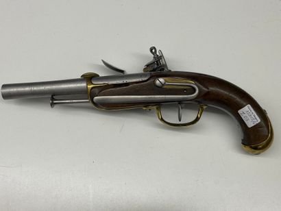 null 
Pistolet de marine à silex modèle 1779, 1er type, canon à deux pans puis rond,...