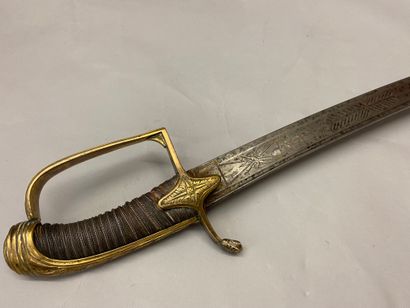 null Officer's saber, gilded brass single-branch guard modeled after those of junior...