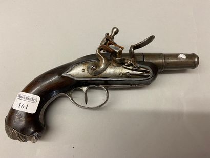 null Small flintlock naval officer's pistol, pocket (or basque) model, forced-fire...