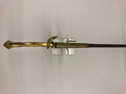 null Officer's sword, gilded brass keyboard guard decorated with a trophy of arms...