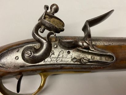 null Pistolet de cavalerie à silex modèle 1775, canon poinçonné et daté : "75" ;...