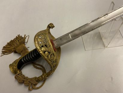null Officer's saber of navy or marine infantry model 1837/1870, chased and gilded...