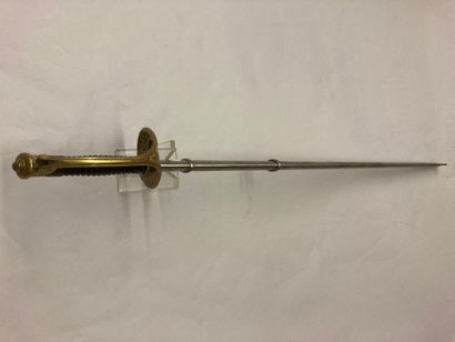  Infantry officer's saber model 1855, chased and gilded brass guard, pierced plate,...