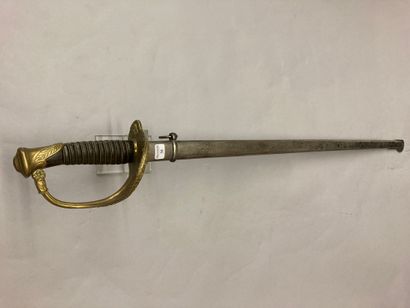 null Infantry officer's saber, brass guard with four branches chiseled with laurel,...