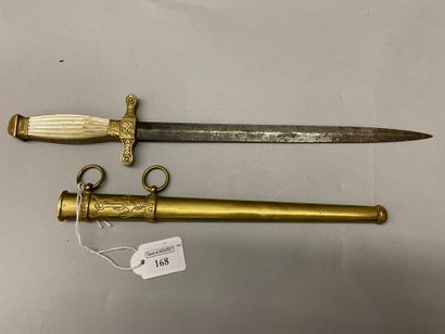 Naval officer's dagger, gilt brass crossbow...