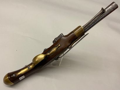 null Marine flintlock pistol model 1786, 1st type, sideways then round barrel, stamped...