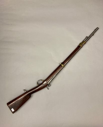 null Gendarmerie percussion musket model 1853, barrel well stamped, dated: "S 1855"...