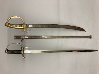  An infantry officer's saber, model 1882, nickel-plated finish. 
And an infantry...