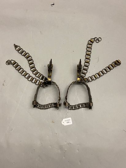 Pair of Mexican spurs in silver plated bronze...