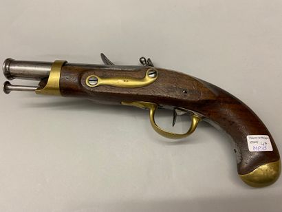 null Interesting flintlock naval officer's pistol of the year XIII type, barrel with...