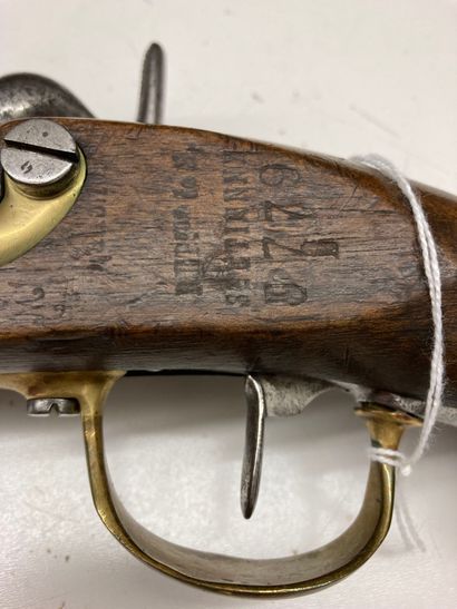 null Pistolet de cavalerie à percussion, modèle 1822 Tbis, canon daté 1821, garnitures...