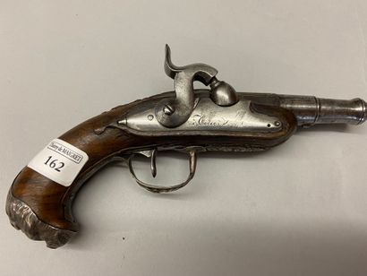 null Small flintlock naval officer's pistol, converted to percussion, pocket (or...