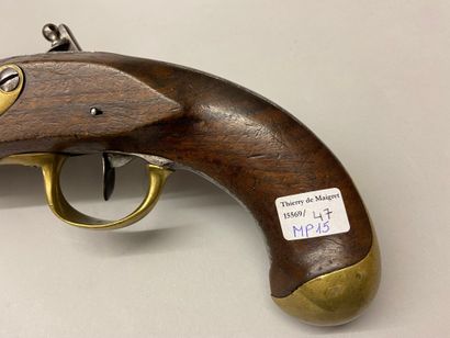 null Interesting flintlock naval officer's pistol of the year XIII type, barrel with...