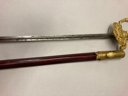 null Civil administrator's uniform sword, chased and gilded brass guard, pierced...