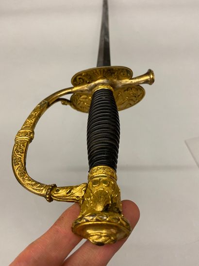 null Senior naval officer's sword model 1837/1853, fully chased and gilded brass...