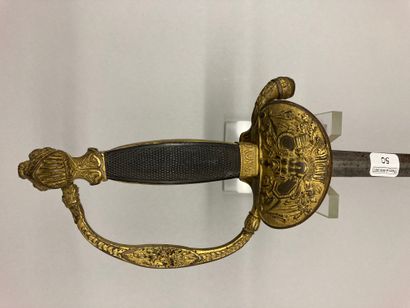  Officer's sword, of the Engineers, gilded brass keyboard guard, pommel in the shape...