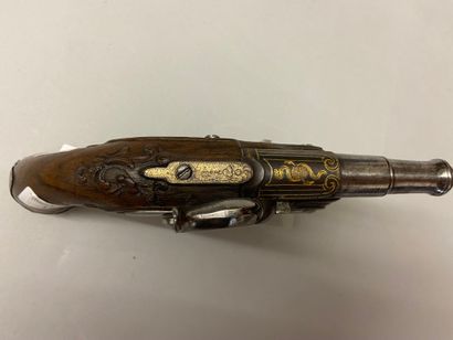 null Small flintlock naval officer's pistol, converted to percussion, pocket (or...