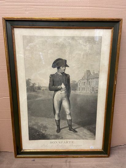 Engraving, Bonaparte on foot, in the park...