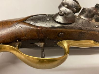 null Pistolet de cavalerie à silex modèle 1775, canon poinçonné et daté : "75" ;...