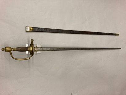  German officer's sword, single-branch chased and gilded brass guard with double...
