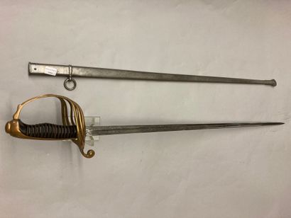  Superior officer's saber, fancy model, bronze guard with nine branches, cap decorated...