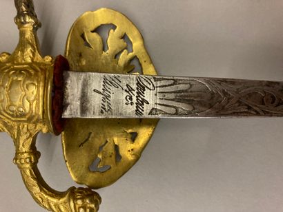 null Civil administrator's uniform sword, chased and gilded brass guard, pierced...