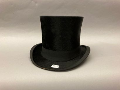 High hat in taupe felt, marked inside the...