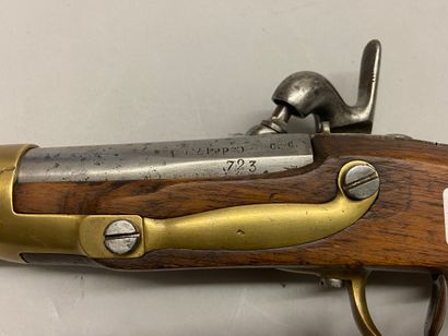 null Pistolet de cavalerie à percussion modèle 1822 T bis, canon poinçonné et daté...