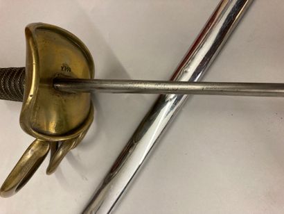  Large cavalry saber model 1816, three-pronged brass guard, straight double-grooved...