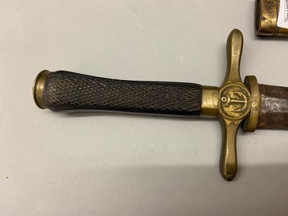 null Navy officer's dagger, gilt brass straight cross, body knot decorated with an...