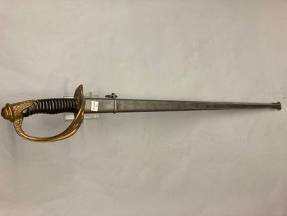  Cavalry officer's saber model 1883, bronze hilt with three cicled branches, right...
