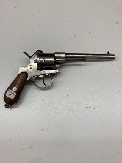 null Revolver system Lefaucheux, round barrel of 16 cm, gauge 12 mm, white polished...