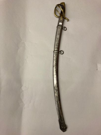 null Sabre de cavalerie légère modèle an XI ; garde à trois branches en laiton, lame...