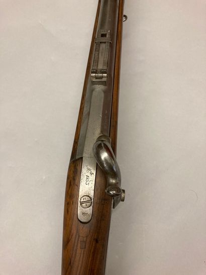 null Hunter's rifle with percussion model 1853 T, barrel punched and dated: "T 1854",...