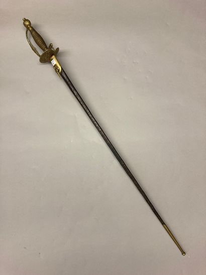 Officer's court sword, brass guard chased...