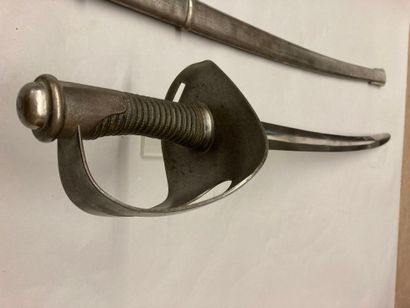 null Cavalry sword of foreign model, flat iron guard with two branches with reinforcement...