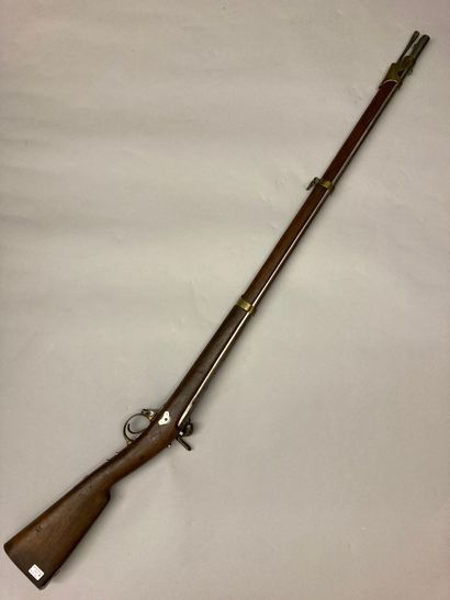 null Fusil à percussion de marine modèle 1842, canon bien poinçonné et daté: "1846";...