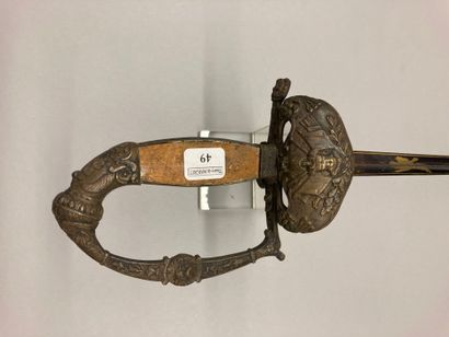  Officer's sword with keyboard, probably of the Engineers, in silver plated brass,...