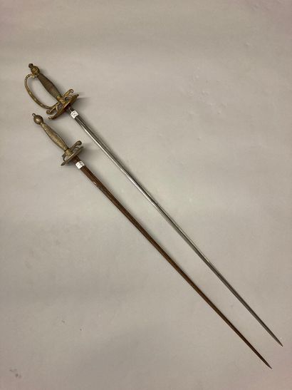 null A court sword, silver plated brass diamond point guard, broken branch; late...
