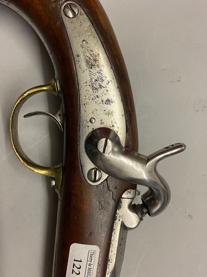null Pistolet de marine à percussion modèle 1849, canon à pans puis rond ; platine...