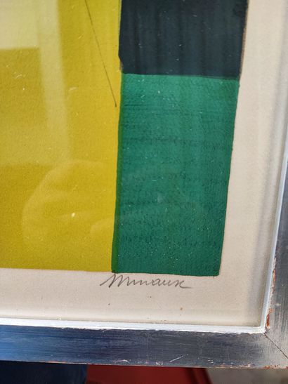 null André MINAUX 

 Femme au miroir 

 Lithographie 82/150, signée en bas à droite...