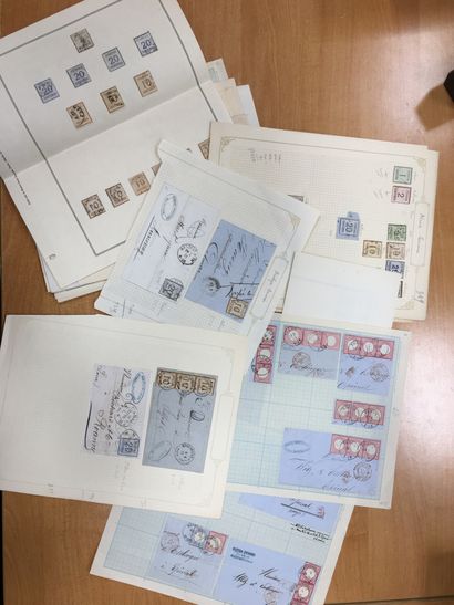 null Alsace-Lorraine : Importante étude comprenant des timbres types, neufs et obl.,...