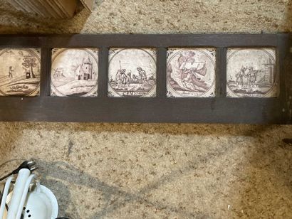 14 Earthenware tiles in Delft and various...